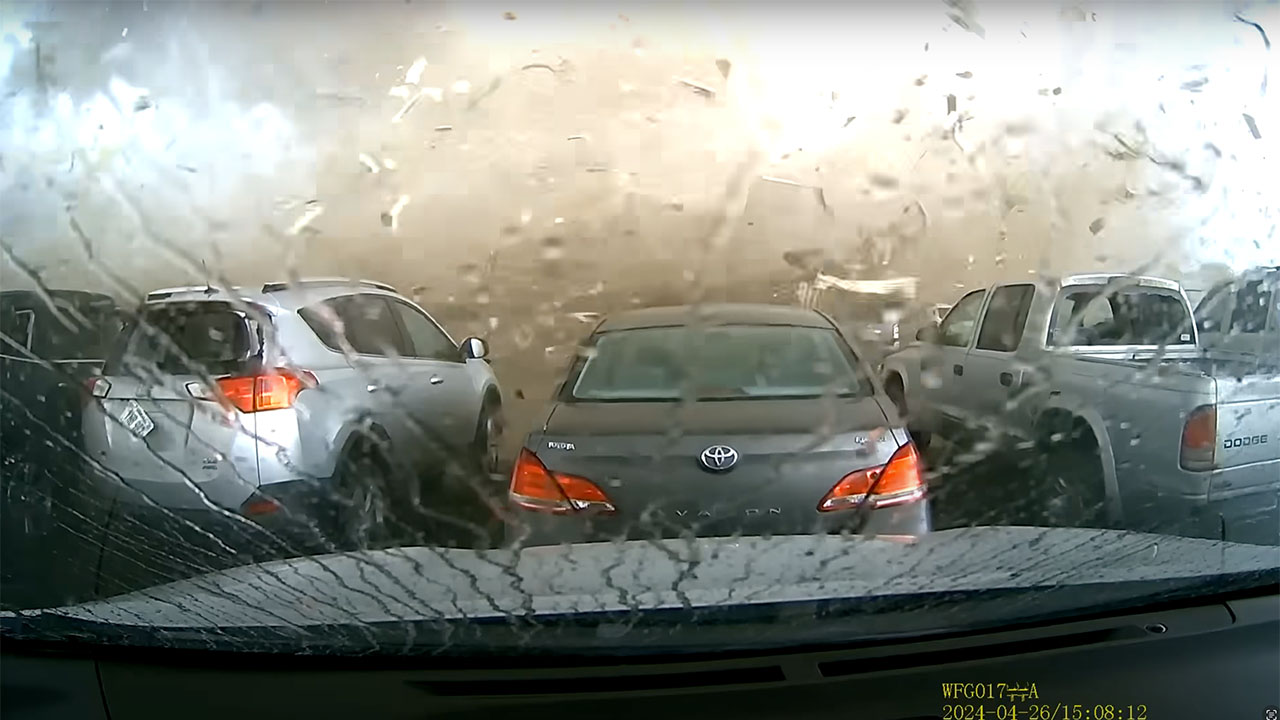 An EF3 tornado, caught on a dash cam, wreaks destruction in Nebraska.