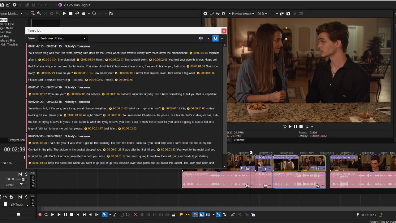Text-Based Editing VEGAS Pro 22